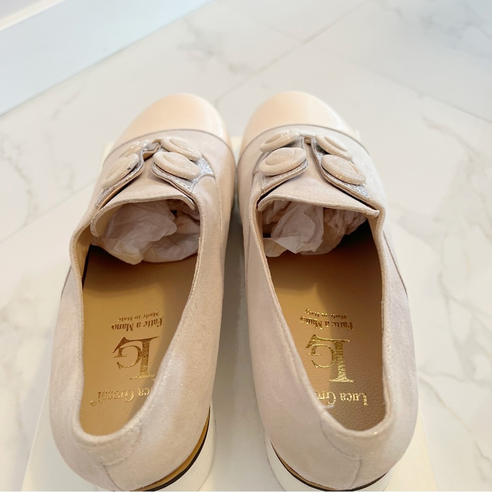 ITALIAN Sparkly Beige Silver Leather
Suede Hardwear Shoe Size 39 - Picture 13 of 16